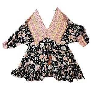 Women’s Size M Mini Dress Aakaa Floral ,geometric Whimsical , Boho ,beach ,